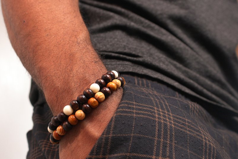 "Hardwood" Wood Jewelry Bracelet, Handmade Men Women Bracelet