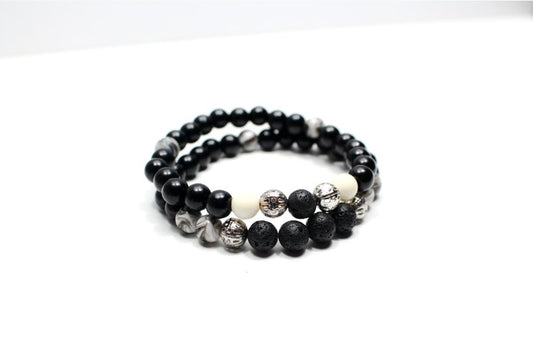 "Onyx Lava Stone" - Lava Rock Beads Bracelet, Stylish Bracelet, Healing Gemstone,For Gift, Handmade Men Women Bracelet