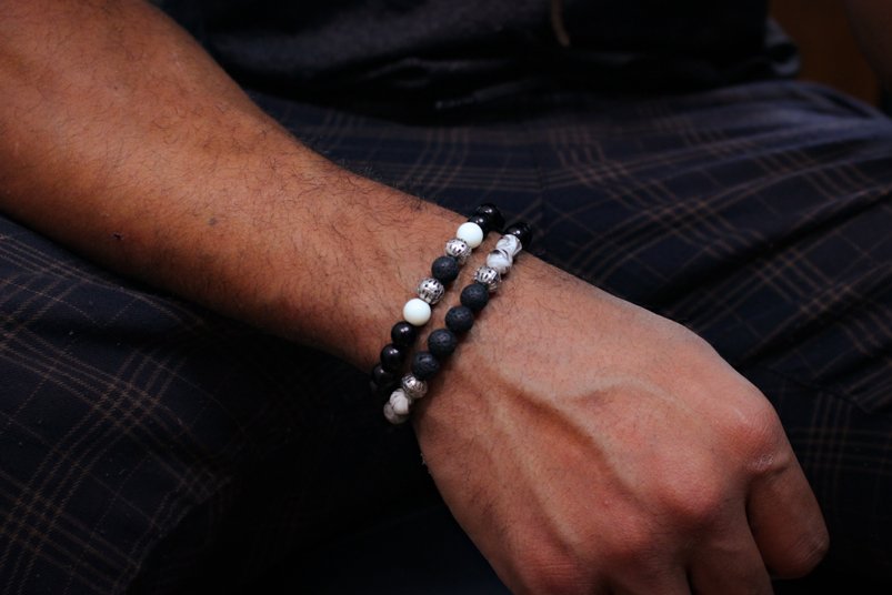 "Onyx Lava Stone" - Lava Rock Beads Bracelet, Stylish Bracelet, Healing Gemstone,For Gift, Handmade Men Women Bracelet