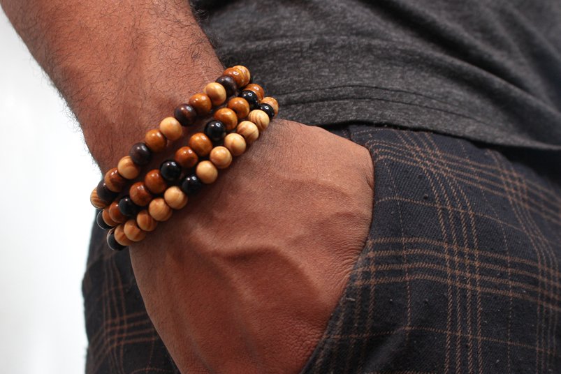 "The Woodlands" Wood Jewelry Bracelet, Handmade Men Women Bracelet