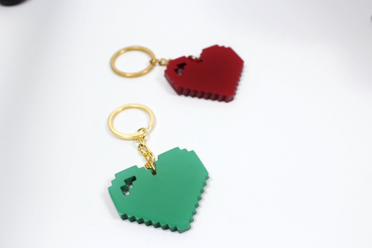 Pixel Heart Gaming keychains for sale
